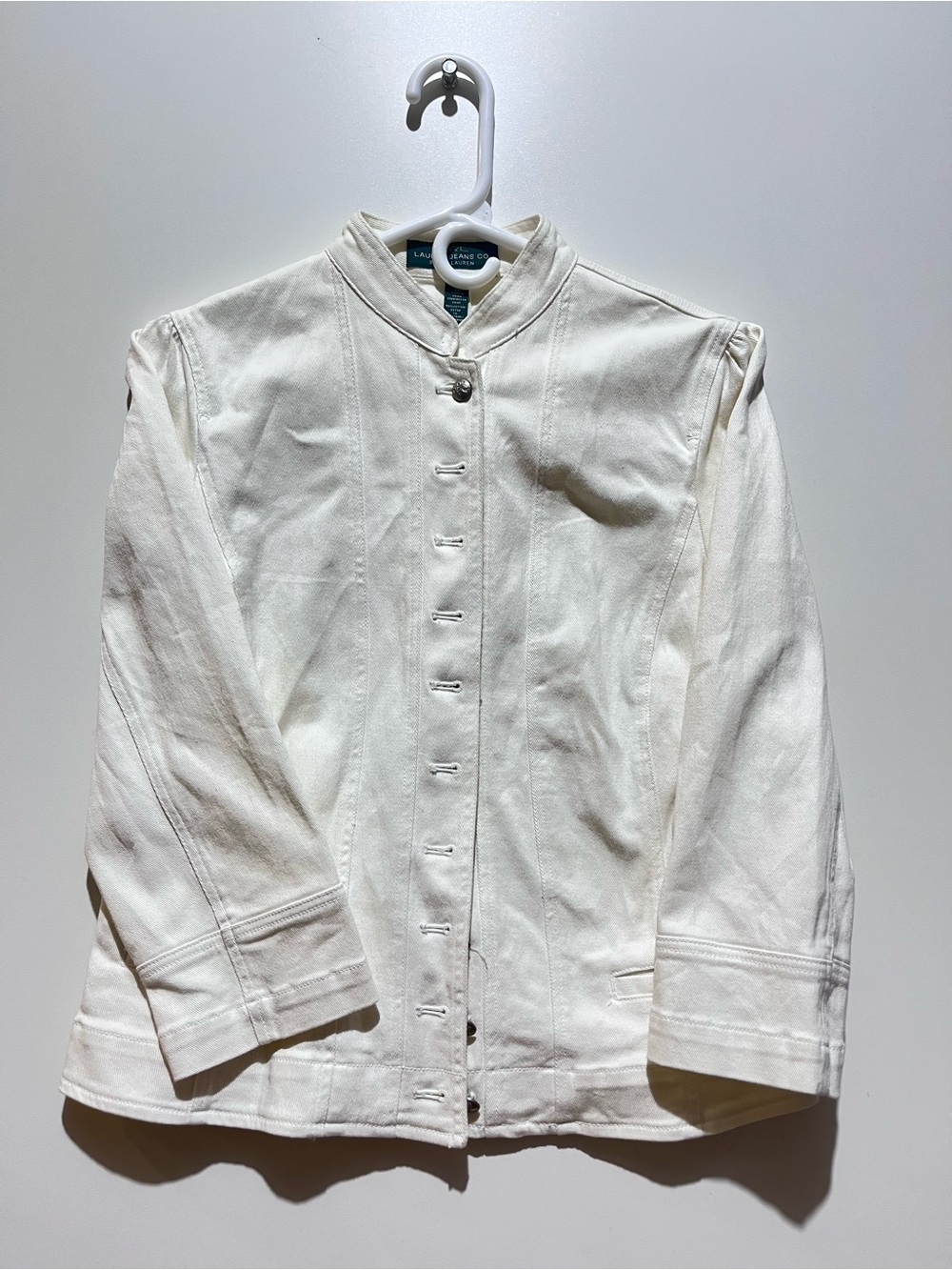 Lauren Jeans Co. Ralph Lauren Denim Jacket Women Size 14 White